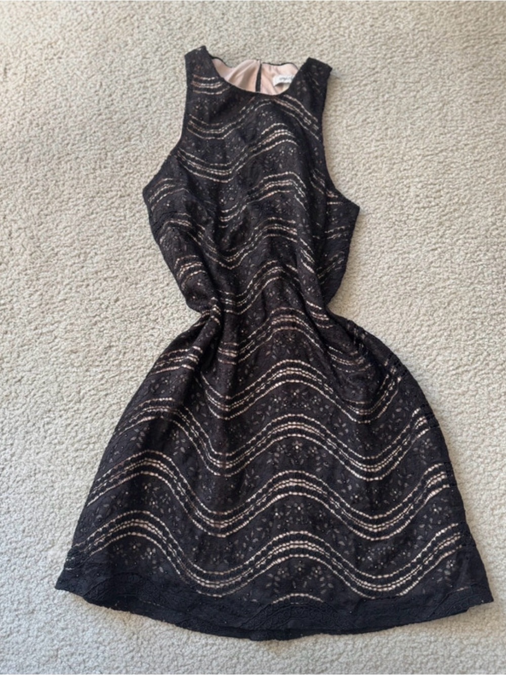 Speechless Black Lace Midi Dress with Nude Lining formal y2k